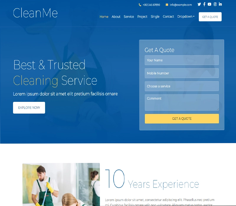 cleanme – website template