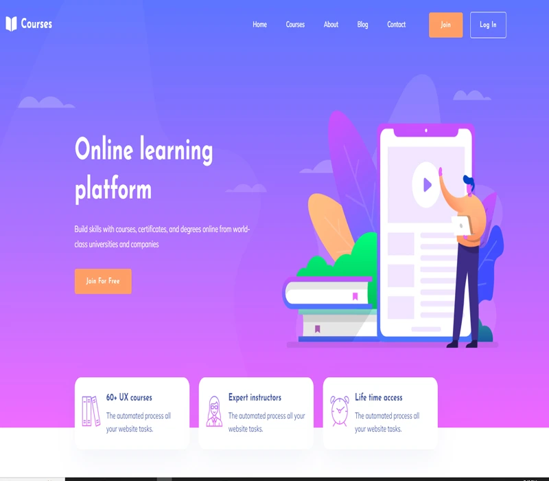 Courses website template