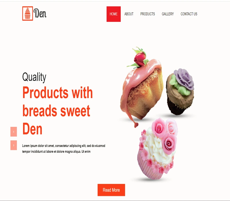Den website template