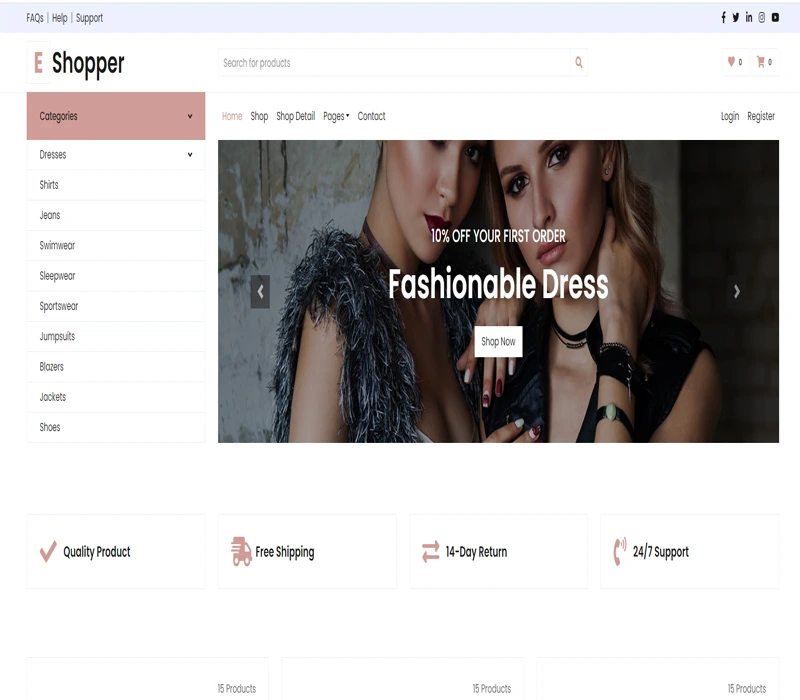 eshopper website template