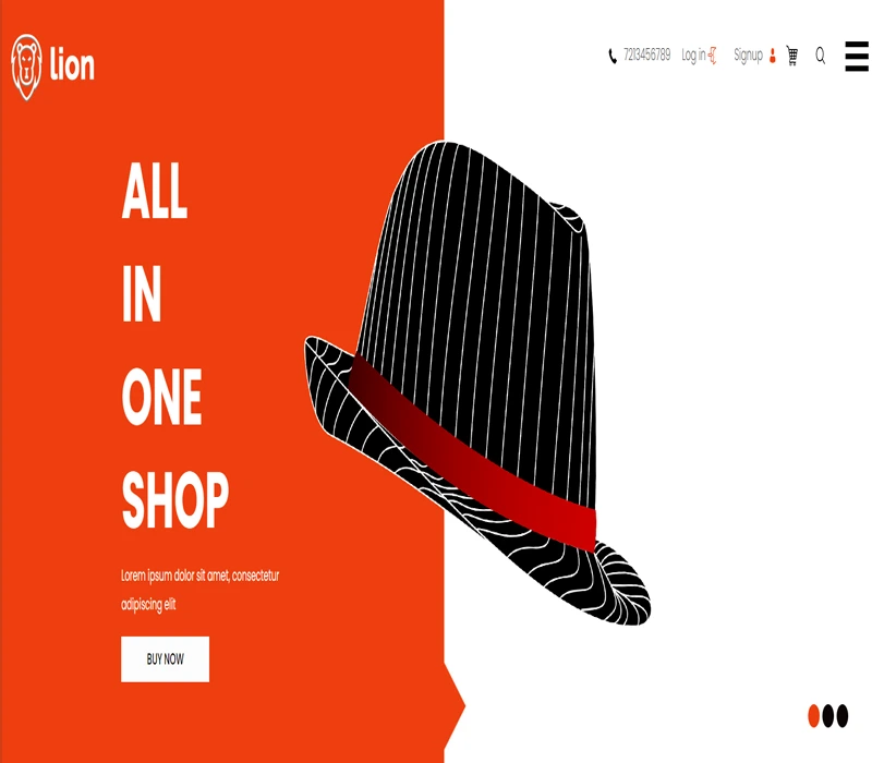 Lion Shop website template