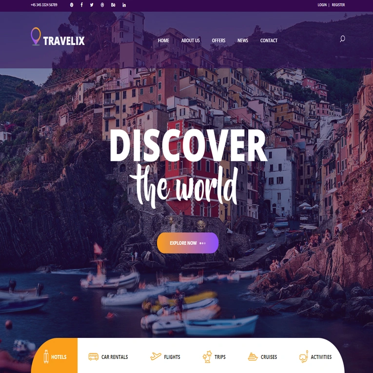 Travelix website template
