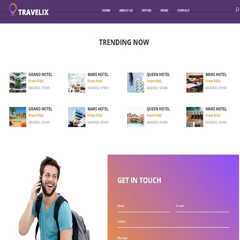 Travelix website template - Image 2
